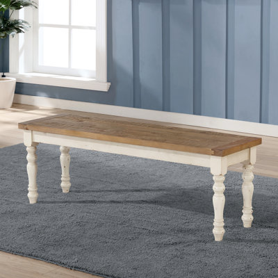 Prato Two-Tone Wood Dining Bench