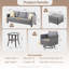 Ensemble de patio complet en rotin pour 5 personnes avec foyer Ben-99299909-97923053