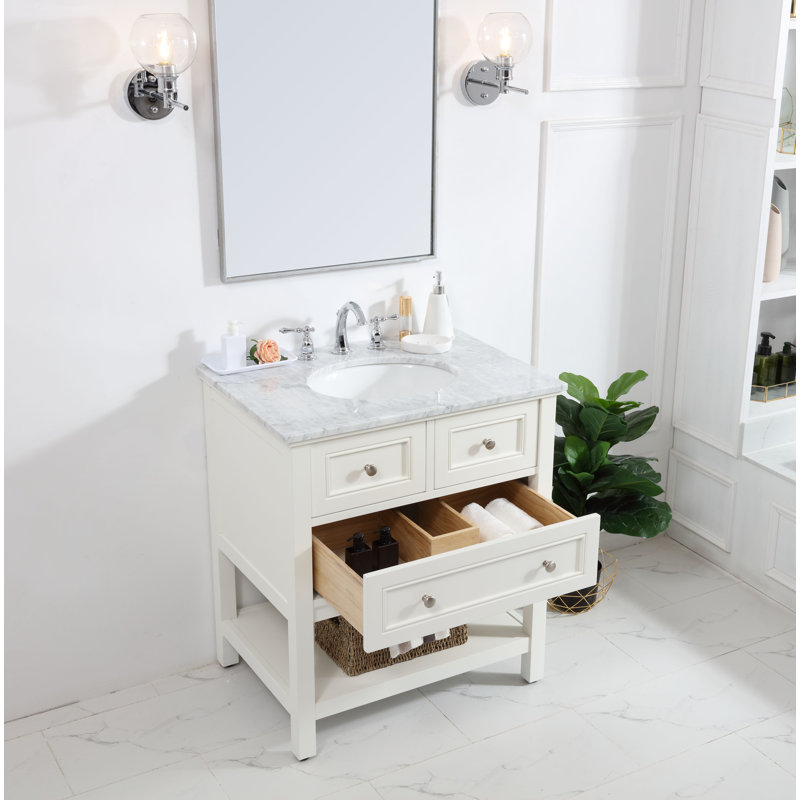 Ensemble de meuble-lavabo simple 30 po Bonsai, blanc