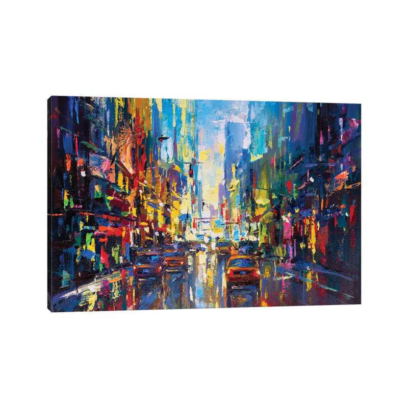 Abstrait paysage urbain (New York) III par Andrej Ostapchuk - Giclée sur toile tendue avec châssis