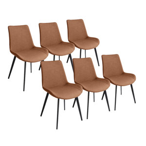 Kamai Faux Leather Upholstered Modern Dining Chair Side Chair with Carbon Steel Legs