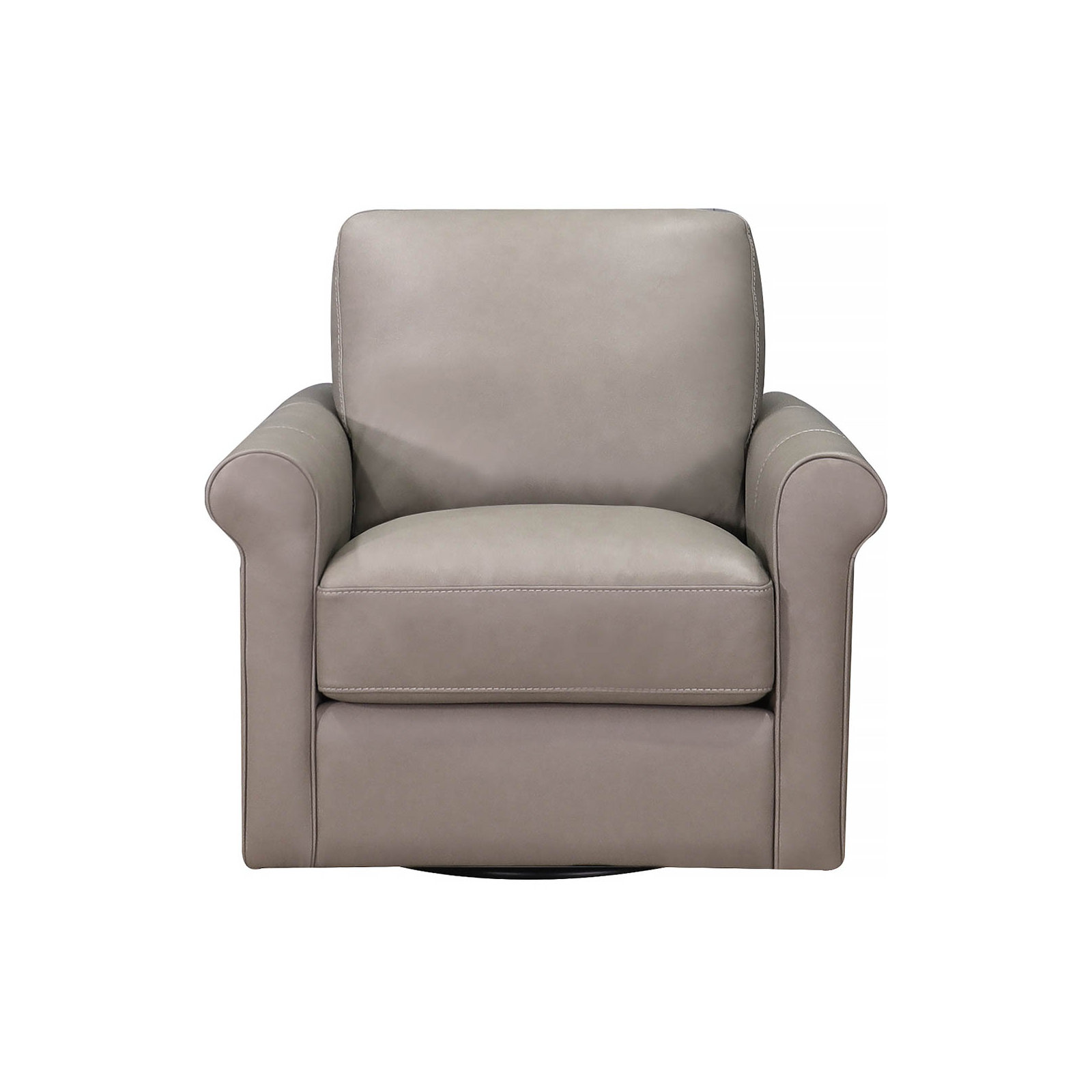 Mayoworth Top Grain Leather Swivel Chair, Brookfield Stone Gray Genuine Leather