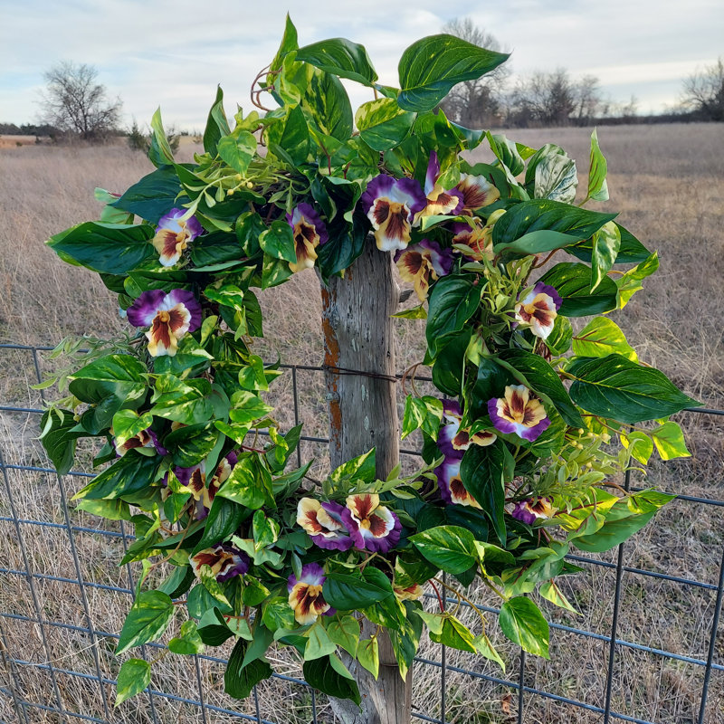 Couronne 24 po Pansy and Greeney Wreath