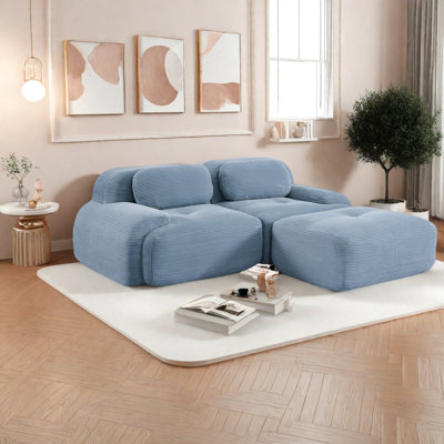 Canapé modulaire en forme de L, velours côtelé haut de gamme, style moderne pour le salon