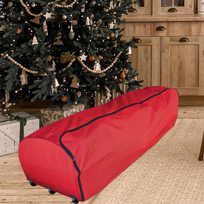 Sac de rangement rouge pour arbre de Noël roulant jusqu'à 12 pi