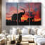 «Elephant Silhouette Sunset» sur toile-957129952