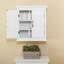 Two-Door Removable Wall Cabinet with Adjustable Shelves for Over the Toilet Bathroom Storage