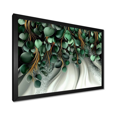 «Whispers of Spring of Emerald Botanicals I», reproduction d'art mural abstrait