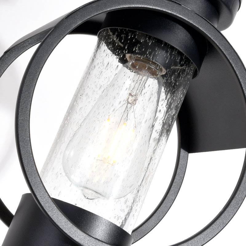 Adolpha 1 - Light Black Glass Outdoor Hanging Lantern