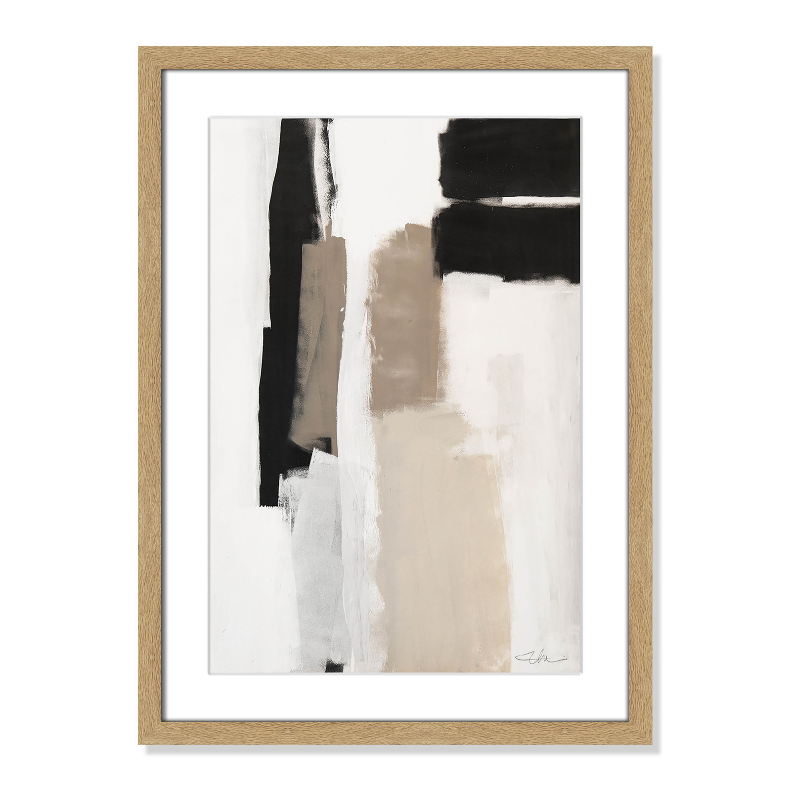 Calvin "Earth Scapes II" Print, 23" H x 17" W x 1.25" D, No Mat, Natural Woodgrain Single Picture Frame