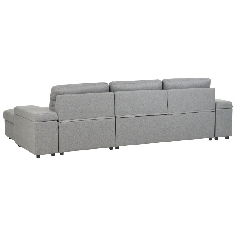 HRISEY 3 Seater Sofa Bed, Grey