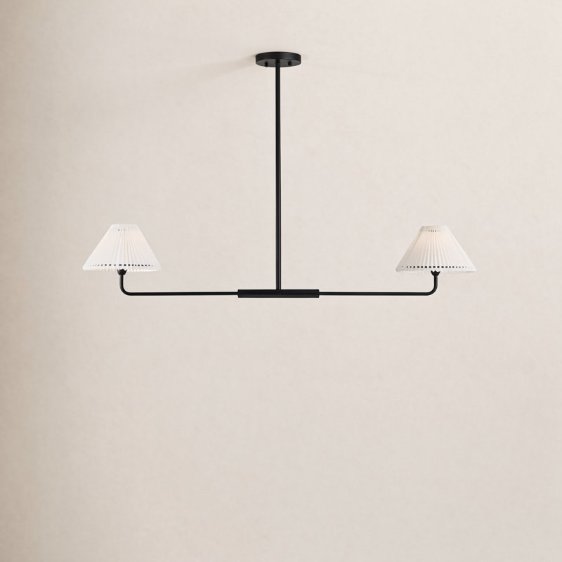 Lustre linéaire moderne à 2 lumières Pearson, Noir mat