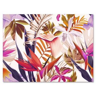 Fleurs tropicales rétro IV - Impression sur toile