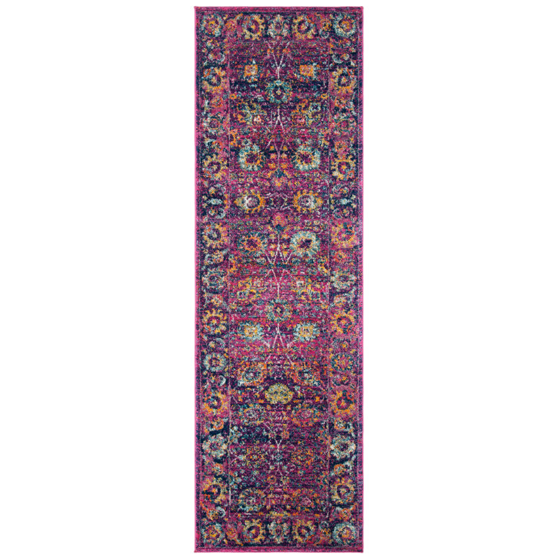 Goldstein Persian Fuchsia Area Rug, Runner 66 x 213cm