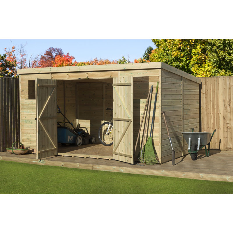 Shiplap Pent Wooden Shed, 12ft. W x 8ft. D