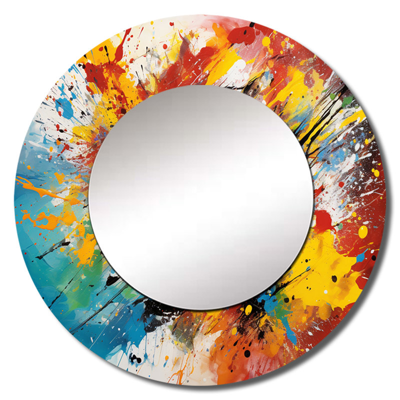 Abstraction Soccer Ball - Sports Round Mirror Wall Decor, 23" x 23", Round
