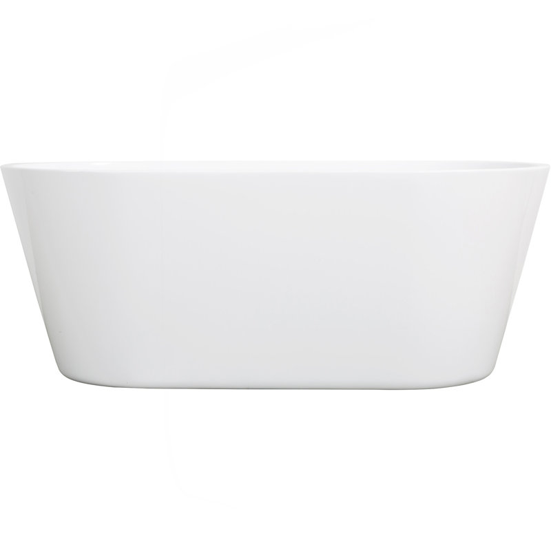 Baignoire de trempage autoportante en acrylique 63 po avec trop-plein et drain chromés, certifié Cupc L 63 po x l 31,1 po, blanc brillant 22A02-63