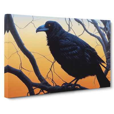 Remarkable Raven Bird - Wrapped Canvas