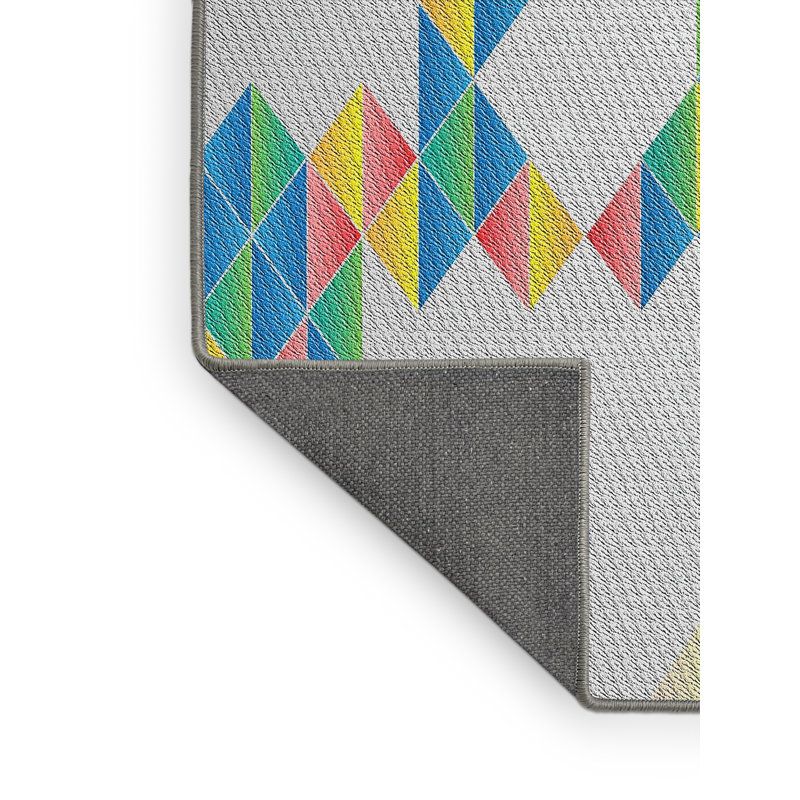 Tapis à motifs bleu / orange / vert, Rectangle 4 pi x 6 pi