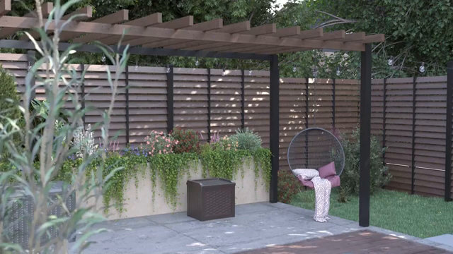 Gray Plastic Outdoor Bar with Marblecast Countertop