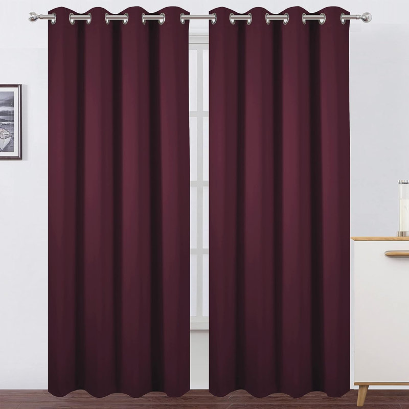 Ogata Room Darkening Curtain Single Panel, Chocolate Brown, 52" W x 84" L