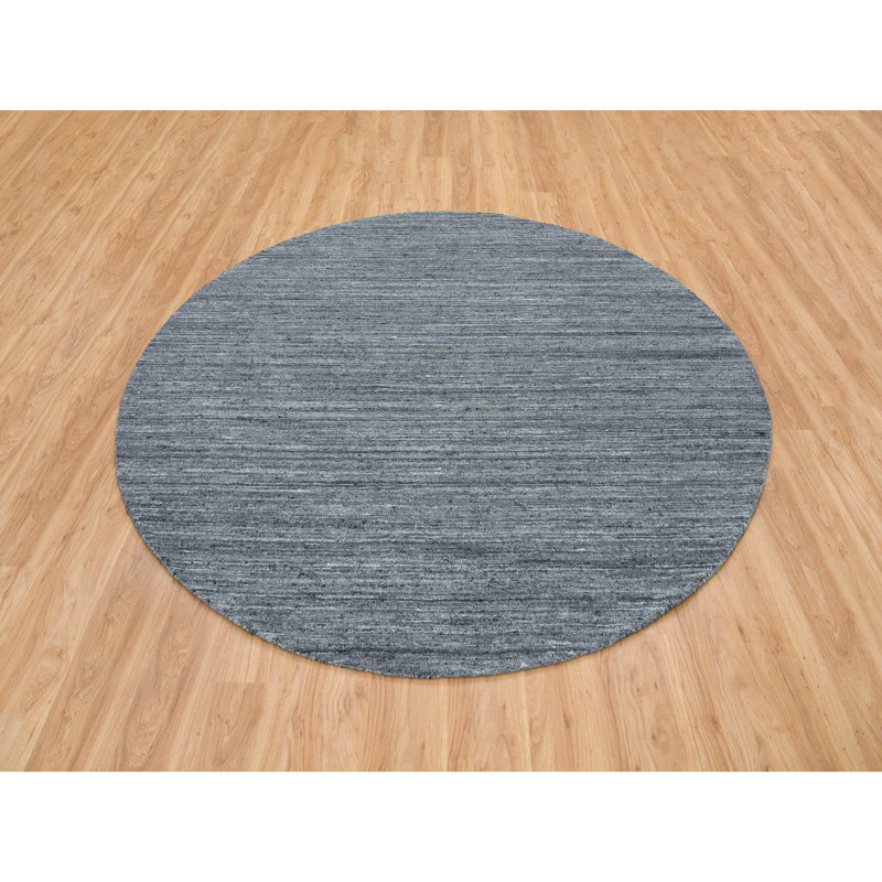 Shundell One-of-a-Kind 8' New Age Round Wool Area Rug Gray