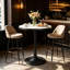 Round Marble Top Metal Base Dining Table-812122793