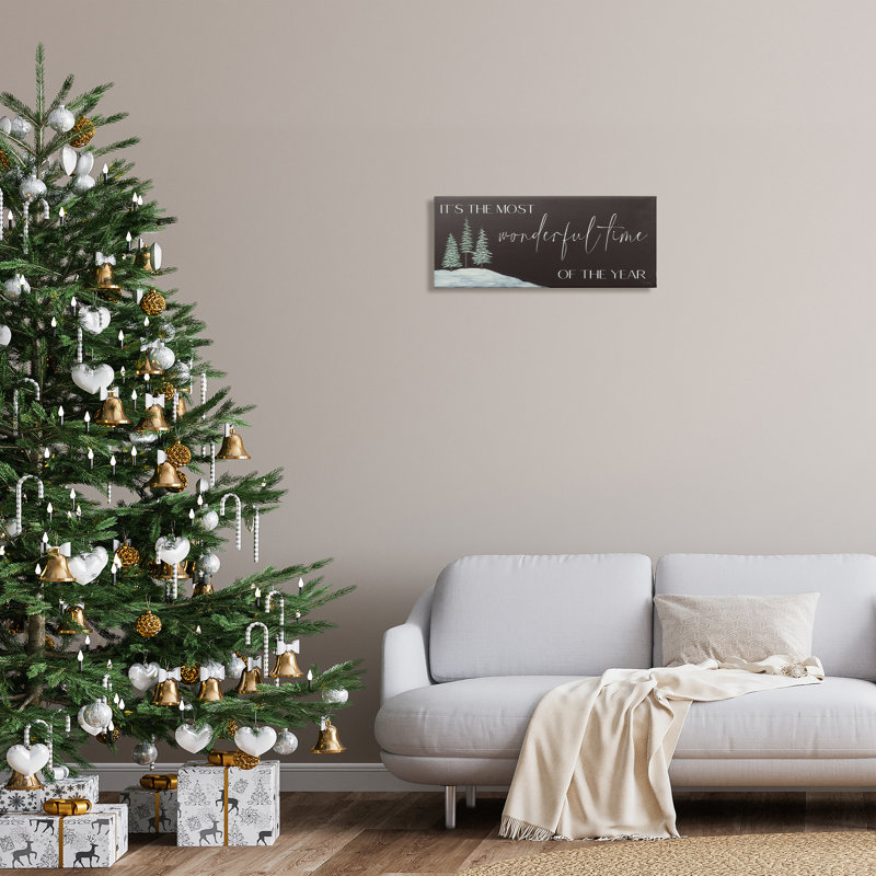 «Most Wonderful Time Holiday Holiday Snowfield Trees», impression numérique sur estampe numérique par Soulspeak & Sawdust