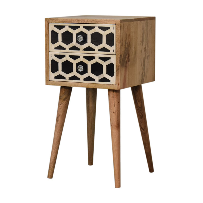 Martell 30cm W Solid Wood Bedside Table