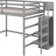 Lit mezzanine double avec garde-robe de rangement-389097639