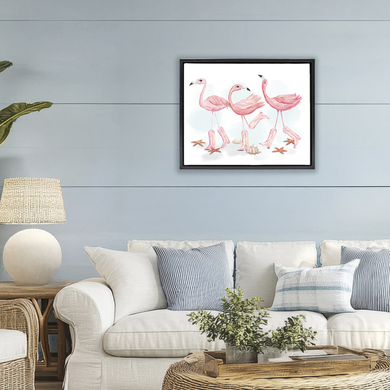 Cadre flottant Happy Pink Cowgirl, design par Ziwei Li, Cadre flottant noir de jais, H 17 po x l 21 po