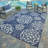 Solterra Sovana Navy Blue Beige Cream Transitional Tile Medallion Flatweave Polypropylene Indoor/ Outdoor Area Rug-114547345