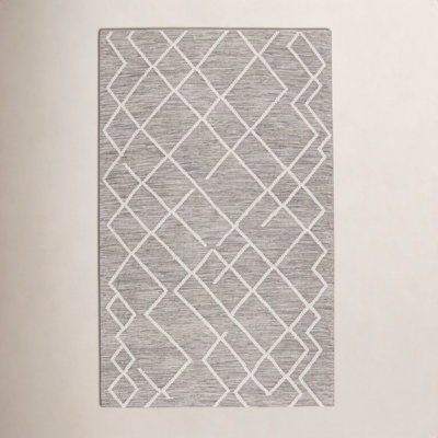 Zephyrine Gray Hand-Woven Geometric Jute Rug