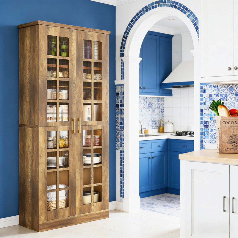Tall Spacious Kitchen Cupboard and Pantry Cabinet