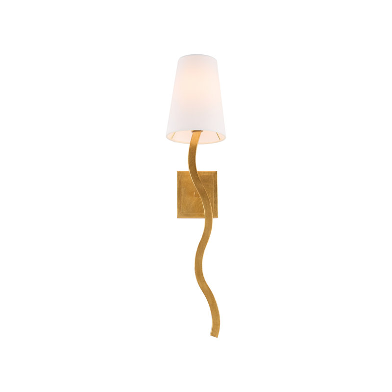 Sway 1 - Light Armed Sconce, Off White, Antique Gold