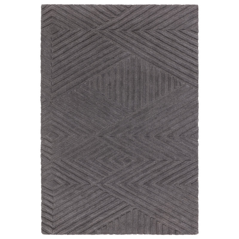 Kawakami Hand Tufted Geo Grey Area Rug, Rectangle 160cm x 230cm