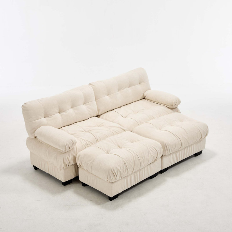 Canapé modulaire Cloud, Beige Flannel, 35" H x 88" W x 57" D, Symmetrical