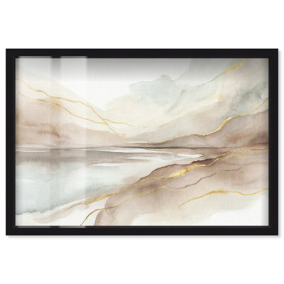 «Silent Vallées - Ira Colmeva», grande reproduction d'ombre surdimensionnée par Art Remedy, cadre noir, 72 x 48