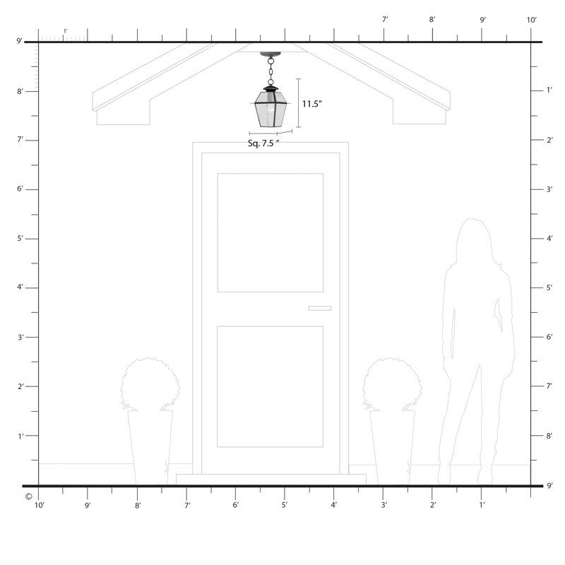 Boto Outdoor Hanging Lantern, Bronze