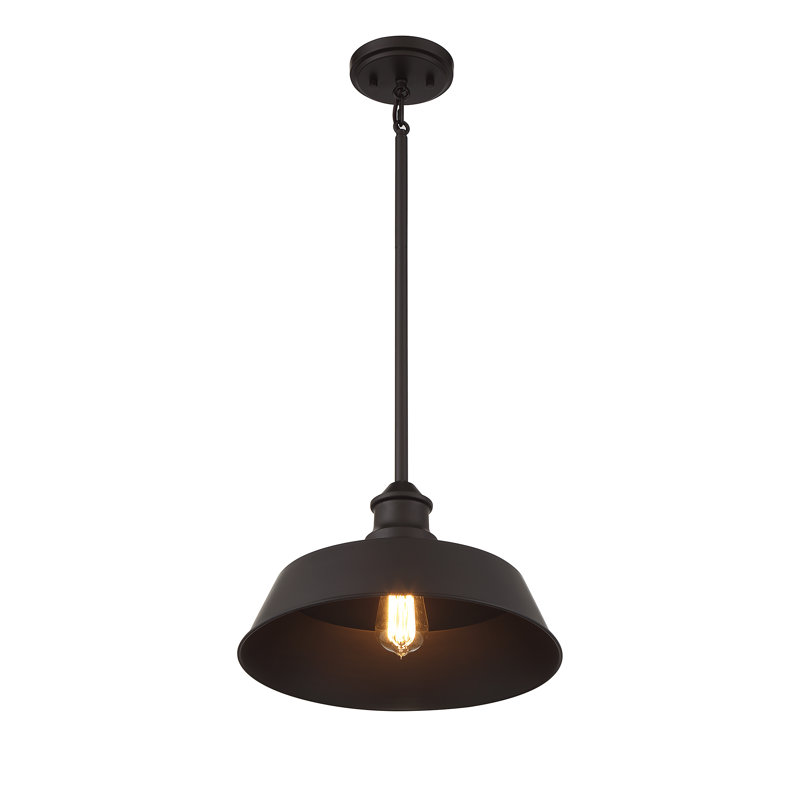 Luminaire suspendu simple 1 lumière Jeb, Bronze huilé
