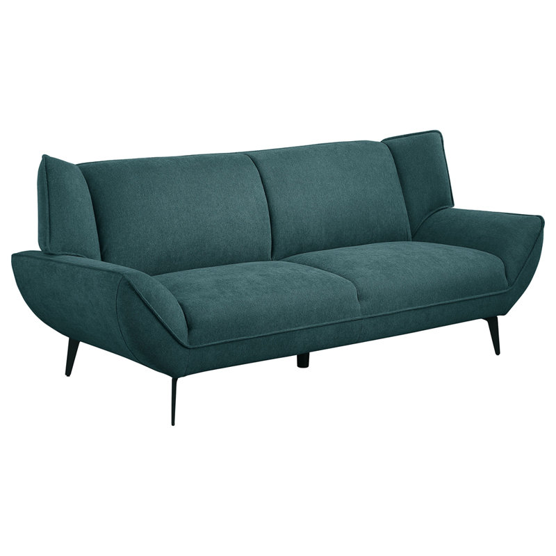 Logan Teal Blue Flared Arm Sofa