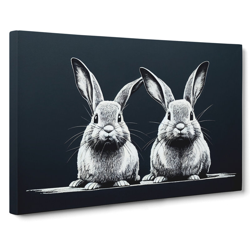 Two Rabbits Vol.1 - Wrapped Canvas, 50cm H x 76cm W x 3cm D