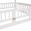 Lit superposé avec glissade, lit superposé double au-dessus de double avec clôture et échelle blanc (pour les tout-petits enfants et adolescents)