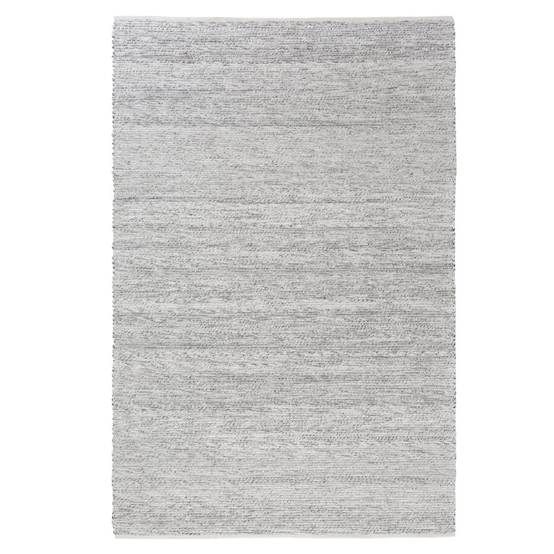  Contemporary Solid Hand-Woven Polyester Indoor/Outdoor Area Rug, Rectangle 10' x 14', Gray/Ivory