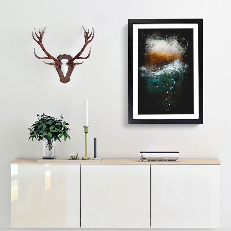 Beach in Santa Monica - Framed Print, Black Framed, 33cm H x 24cm W x 2cm D