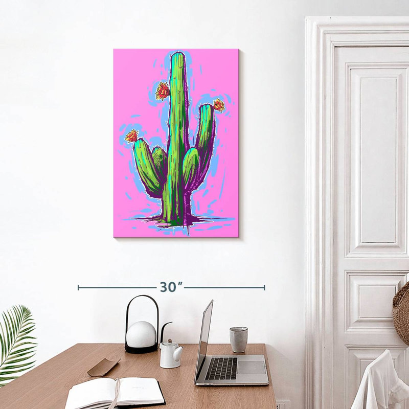 Harnek Cactus On Hot Pink, 30" H x 20" W
