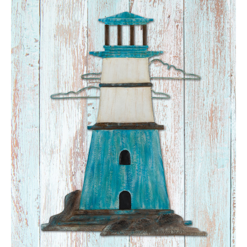21 Inch Lighthouse Wall Decor Metal Outdoor Wall Decor Standard