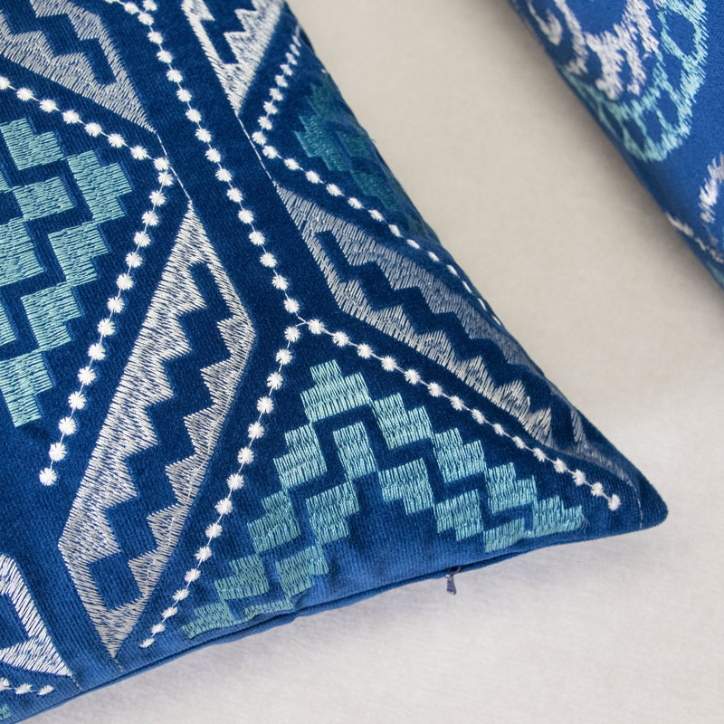 Nya Geometric Velvet Throw Pillow