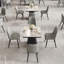 Ensemble de 4 tables de réception carrées en pierre frittée, mobilier de luxe moderne pour les petites entreprises