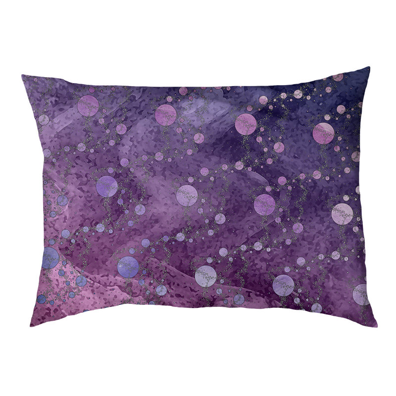 Coussin d'extérieur pour chien Byrge Planets Stars, Grand (l 42,5 po x P 32,5 po x H 14 po), Bleu/rose